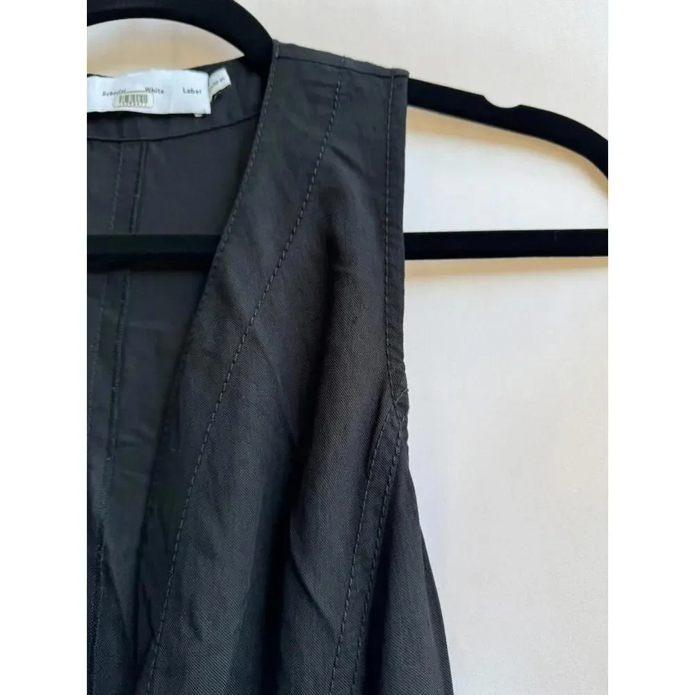 Proenza Schouler White Label Rumbled Button Front Dress Black Size 2 (READ) - Picture 11 of 15